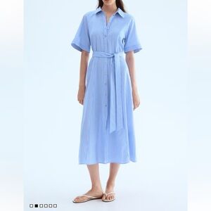 H&M Blue Striped Midi Dress size XXL